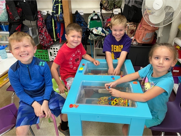 kindergarten sensory bin play